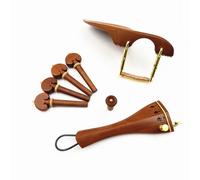YDVGERTH Accessori per Violino 4/4 Set Completo di Accessori in Legno di Giuggiola per Violino Mentoniera/Coda/Perno per Corda/cordiera/Corda per Coda con Regolazione Fine(D)