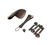 YDVGERTH Accessori per Violino Accessori di Colore Originale in Ebano per Violino 4/4. Mentoniera con Cordino E Messa A Punto della Corda di Coda(C)