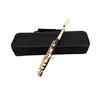 YDVGERTH Flauto traverso Chiave C Piccolo Flauto Mezzo Formato Professionale in Bachelite Placcato Oro Piccolo con Custodia Imbottita E Bastoncino in Stoffa
