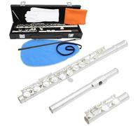 YDVGERTH Flauto traverso Chiave Segreta per Flauto in Argento A 16 Fori Aggiungi Flauto in Chiave E per Principianti con Set Box per Accordatura