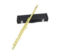 YDVGERTH Flauto traverso Flauto Chiuso A 16 Fori Chiave C Flauto d'Argento con Custodia in Pelle Flauto A Fiato da Concerto Professionale(Gold)
