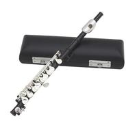 YDVGERTH Flauto traverso Tasto C Piccolo Flauto di Mezza Misura Cupronichel Nero Piccolo con Scatola Imbottita in Pelle Accessori per Bastoncini di Stoffa