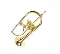 YDVGERTH Trombette Flicorno in Si Bemolle Strumento Tromba A Tre Tasti Strumento Professionale Ottone Acciaio Inossidabile Professionale(Gold)