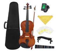 YDVGERTH Violino Violino in Legno Massello 4/4 Colore Legno Originale con Custodia per Arco E Poggiaspalla Accessori per Corde Adatti Ai Principianti(3/4)