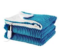 YDW Coperta termica con spegnimento automatico, 200 x 180 cm, coperta elettrica riscaldata, per letto, protezione dal surriscaldamento, lavabile, colore: turchese