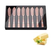 YDware - Set di 8 coltelli da burro, in acciaio INOX 18/10, 18,1 cm, colore: oro rosa