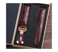 YDYAENIO Cinturino Pelle PU Leather Watch Straps with Box WatchBand 14mm 16mm 18mm 20mm 21mm 22mm 24mm Watch Bracelet Butterfly Clasp Wristband Belt(Color 12,22mm)
