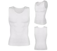 YDYAENIO Maglietta Compressione Uomo Canotta Dimagrante a Compressione da Uomo, Modellante for la Vita, Corsetto, Canottiera, Intima, Addome, brucia Grassi, Fitness(White,XL)