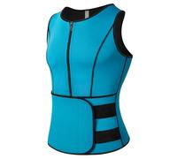 YDYAENIO Maglietta Compressione Uomo Canottiera Modellante for Uomo, Gilet da Sauna, Intimo Dimagrante, Maglietta brucia Grassi, Canottiera(Single Belt Blue,3XL)