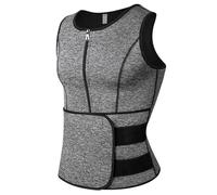 YDYAENIO Maglietta Compressione Uomo Canottiera Modellante for Uomo, Gilet da Sauna, Intimo Dimagrante, Maglietta brucia Grassi, Canottiera(Single Belt Gray,XXL)