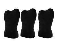 YDYAENIO Maglietta Compressione Uomo Maglie a Compressione da Uomo, Modellanti for Il Controllo della Pancia, Maglietta a, Gilet Sottile for Piatta, Allenamento Fitness(3 PCS Black,L)