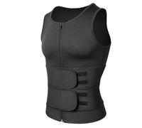 YDYAENIO Maglietta Compressione Uomo Top Modellante brucia Grassi for Uomo, Dimagrante, for la Perdita di Peso, Corsetto Fitness, Gilet da Allenamento con Doppia Cintura(XL)