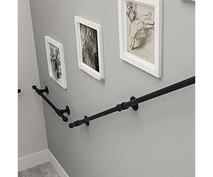 YDYFC Corrimano per Banister Scala 1 2 3 4 5 6 Metri, ringhiera delle Scale |Kit di Supporto per ringhiera Scale per Interni Ambientazione Esterna Passi |Design del Tubo dell'Acqua in Ferro battuto