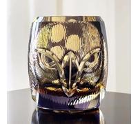 YDZYFFS 3D Tazze Colazione - Mug Divertenti, Bicchieri Da Whisky Da 300 Ml, Bicchieri Di Cristallo Edo Kirikos, Bicchiere Da Cocktail Old Fashioned Tumbler Lowball Con Gufo Dorato, Bicchieri Da Bere