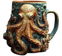 YDZYFFS 3D Tazze Colazione - Mug Divertenti, Tazza Da Birra Pirata Medievale 3D, Design 3D Con Polpo E Drago Kraken, Tazza Da Pirata, Esclusiva Tazza Da Caffè In Ceramica, Regalo Per Uomo(C)