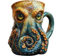 YDZYFFS 3D Tazze Colazione - Mug Divertenti, Tazza Da Birra Pirata Medievale 3D, Design 3D Con Polpo E Drago Kraken, Tazza Da Pirata, Esclusiva Tazza Da Caffè In Ceramica, Regalo Per Uomo(D)
