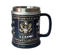 YDZYFFS 400ML Tazze Colazione - Mug Divertenti, Tazza commemorativa militare 3D per il 250° anniversario, squisita tazza da 400 ml con tema militare, tazza da caffè unica fatta a mano(Blue)