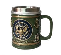 YDZYFFS 400ML Tazze Colazione - Mug Divertenti, Tazza commemorativa militare 3D per il 250° anniversario, squisita tazza da 400 ml con tema militare, tazza da caffè unica fatta a mano(Green)