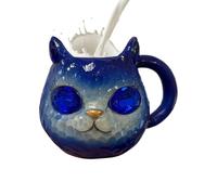 YDZYFFS Tazze Colazione - Mug Divertenti, Tazza Da Caffè Carina Da 100 Ml, Tazze Da Latte A Forma Di Gatto Con Cristalli Geode Multicolori In Resina 3D, Tazze Da Caffè Resistenti Al Calore