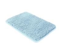Yeaban Piccolo tappeto da bagno 30,5 x 45,7 cm, tappetino da bagno in ciniglia, assorbente e lavabile, antiscivolo, in peluche e morbido, per bagno, doccia, lavandino (azzurro)