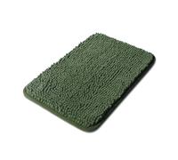 Yeaban Piccolo tappeto da bagno 30,5 x 45,7 cm, tappetino da bagno in ciniglia spessa, assorbente e lavabile, antiscivolo, in peluche e morbido, per bagno, doccia, lavandino (verde oliva)