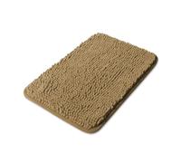 Yeaban Piccolo tappeto da bagno in ciniglia, tappetino da bagno assorbente e lavabile, antiscivolo, in peluche e morbido, per bagno, doccia, lavandino (30,5 x 45,7 cm, marrone chiaro)