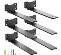 Yeabett 6 pezzi supporto per scaffali, supporto 25 cm, angolo per scaffali a carico pesante, capacità di carico 75 kg, nero