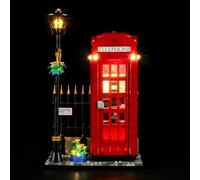 YEABRICKS Luce LED per cellulare Lego-21347 Ideas Rosso Londra mattoncini modello (set Lego non incluso)
