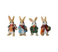 Yeaco Set di 4 statuette decorative a forma di coniglio in miniatura, accessori per giardino fatato, decorazione per interni ed esterni