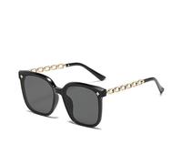 YEAG Occhiali da sole quadrati per donna Vintage Big Frame nero specchio occhiali da sole ombreggiatura femminile occhiali da viaggio Uv400, Oro