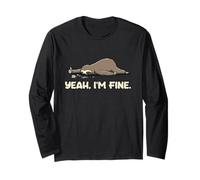 Yeah Fine Sarcasmo Stanco Introverso lunedì Bradipo Maglia a Manica