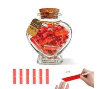 YeaHapiday 50 Capsule Messaggio in una Bottiglia con Cuore di Vetro Regalo San Valentino per Lui, Lettere d'Amore Fai-da-Te per Riempire, Regalo per Anniversario, Fidanzamento, Compleanno per Coppie