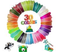 YeaHapiday Ricariche di filamento per penna 3D PLA 3D, 30 colori, 1,75 mm, ogni 5 m, totale 150 m, biodegradabili, compatibili con MYNT3D, SCRIB3D, PIKA3D, filamento multicolore per disegni 3D e