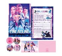 YeahBoom 12 Pezzi Inviti Compleanno Bambini, Biglietti Invito Compleanno, Biglietti di invito tedeschi, 12 buste, 12 adesivi, Inviti per Festa a Tema di Compleannos per Ragazzi Ragazze (Set 5)