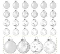 YeahBoom 24 Pezzi Palle di Natale Trasparenti,6cm Palline Sfere Apribili,Palle di Natale Palline Riempibili,Decorazione Natalizia Albero Nata