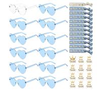 YeahBoom 36 Pezzi Occhiali Addio al nubilato Bride Team Braccialetti Adesivi Set,12 Occhiali da sole a forma di cuore,JGA Occhiali da festa,12 Braccialetti Bride Team,12 Adesivi,Decorazioni di nozze