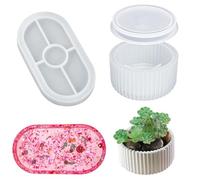 YeahBoom 3PCS Stampo in Resina Vaso,Vasi di Piante Stampi,Resina Stampo in Silicone,Stampo in silicone per vaso per la produzione di portapenne, vasi, bottiglie di cristallo e ornamenti decorativi