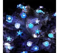 YeahBoom Catena luminosa a forma di animali marini, 2 m, 20 LED, a batteria, a forma di stella marina, a lumache, per cameretta dei bambini, feste, compleanno