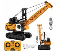 YeahBoom Mini RC Carrello Elevatore Giocattolo in Metallo, 1:64 Carrello Elevatore Telecomandato con App e Telecomando 2,4 GHz, giocattolo RC da cantiere con luci e suoni, ricaricabile tramite USB