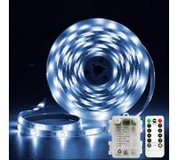 YeahBoom Striscia LED 3M,Luci LED con 8 Modalità,Autoadesiva Striscia LED con Timer Telecomando,Alimentata a Batteria,per Decorare Bar,Festa,Cucina Casa,Gaming Room