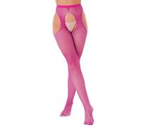 YEAHDOR Collant Donna Collant Fishnet a Rete Calza a Rete Diamante Calze Calzini Bretelle Calze per Reggicalze Underwear Hot Pink Taglia Unica