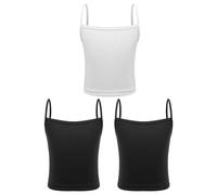 YEAHDOR Confezione da 3 Canottiere con Spalline Sottili da Bambina Canotta Intima Senza Maniche Gilet Basic Camicie a Tubo Top da Allenamento Ginnastica Sportswear Tipo B 12-14 Anni