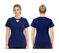YEAHDOR Donna Camicie Scrub Maniche Corte Uniforme Clinico Camicia Yoga | Disegno Con Fessura Penna,Tasche Multifunzionali,Cucitura Rinforzata,Clinica Veterinaria,Pratica Medica,Servizio Clinico