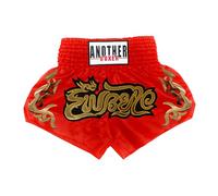 YEAHDOR Muay Thai Shorts - Pantaloncini da Boxe Bambini Pantaloncini per Allenamento MMA Combattimento in Gabbia e Arti Marziali Pantaloni Corti Sportivi Rosso 5-7 Anni