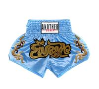 YEAHDOR Muay Thai Shorts - Pantaloncini da Boxe Bambini Pantaloncini per Allenamento MMA Combattimento in Gabbia e Arti Marziali Pantaloni Corti Sportivi Azzurro 13-14 Anni