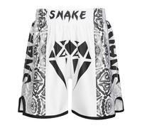 YEAHDOR Pantaloncino Tradizionale Muay Thai Bambini Short Kickboxing MMA Mix Martial Arts Pantaloni Corti da Boxe per Allenamento Cage Fighting Grappling Tipo B 9-10 Anni