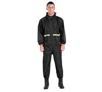 YEAHDOR Tuta Integrale con Cappuccio Protezione Chimica Uomo Tuta Intera Impermeabile Completa per Il Corpo Abbigliamento da Lavoro per Officina Fabbrica Nero A XL