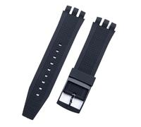 YEAHSO Accessori for cinturini colorati in morbida gomma siliconica 24x22mm compatibili con cinturino Swatch compatibile con fibbia ad ardiglione IRONY SCUBA 200 (Color : Noir, Size : 24x22mm)