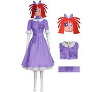 YEAJION Donna Ragatha Cosplay Costume con Maschera Anime The Amazing Digital Circus Costume Ragatha Abito Viola Natale Halloween Carnevale Party Stage Performance Costume per Adulti