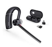 Yealink Auricolare Bluetooth BH71 Pro con custodia di ricarica, 4-microfono riduzione del rumore auricolare vivavoce Bluetooth per PC, telefono cellulare, auricolare wireless singolo per team di